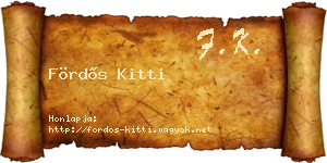 Fördős Kitti névjegykártya