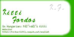 kitti fordos business card